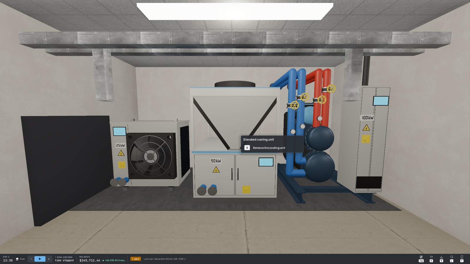 The cooling room: a basic unit, a standard unit and a liquid unit