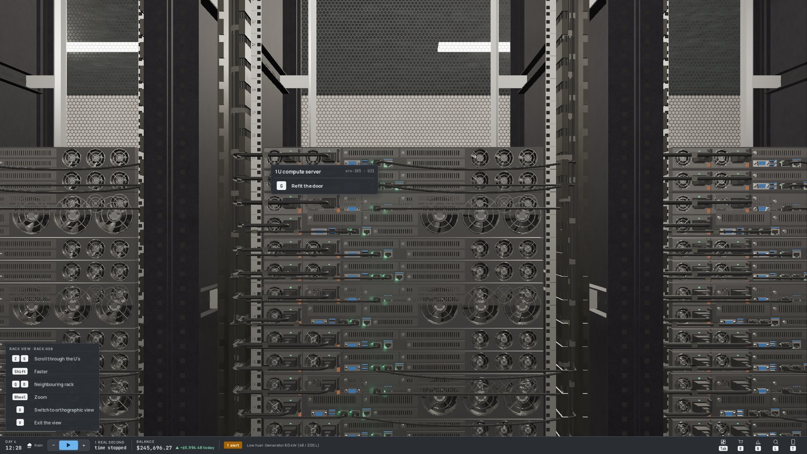 Cables at the back of a rack